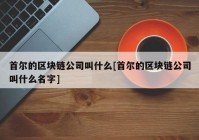 首尔的区块链公司叫什么[首尔的区块链公司叫什么名字]