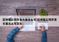 区块链公司开发方案怎么写[区块链公司开发方案怎么写范文]